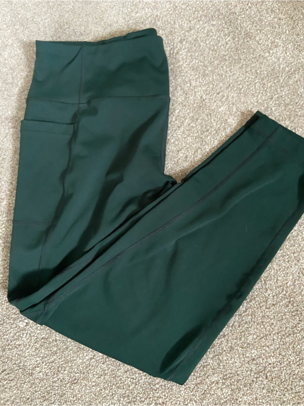 Lole Deep Green Cropped Athletic Leggings